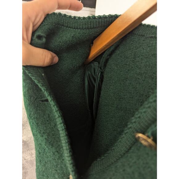 Vintage Tally-Ho 100% Wool Green Cardigan Jacket Gold Buttons Women’s Small - Picture 11 of 12